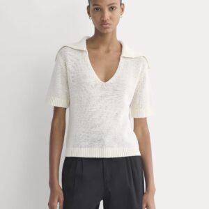 Open Collar Polo | Bone