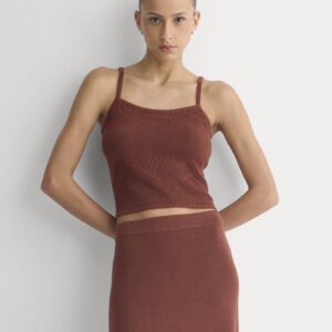 Lace-Knit Cami | Henna Red