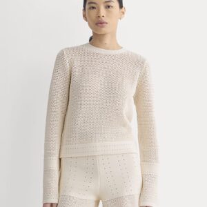Open Knit Long-Sleeve Crew in Everyday Cotton | Canvas
