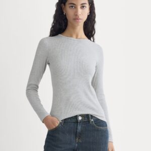 The Luxe Rib Long-Sleeve Crew | Classic Heather Grey