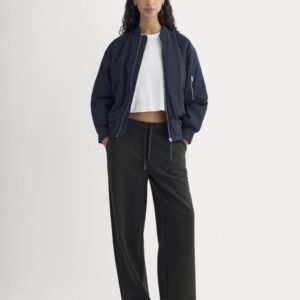 Luxe Fleece Wide-Leg Sweatpant | Black