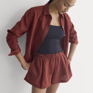Flowy Short in Linen | Henna Red