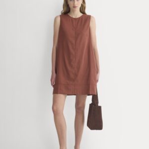 The Shift Dress in Stretch Linen | Henna Red