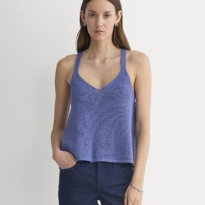 Racerback V-Neck Sweater | Blue Dusk